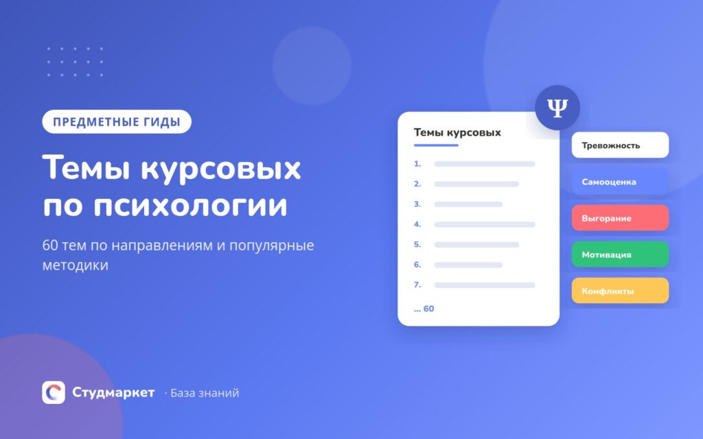 Обложка статьи: темы курсовых по психологии